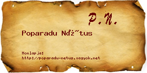 Poparadu Nétus névjegykártya